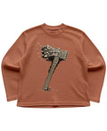 Brown waffle knit oversized full-sleeve Front Design