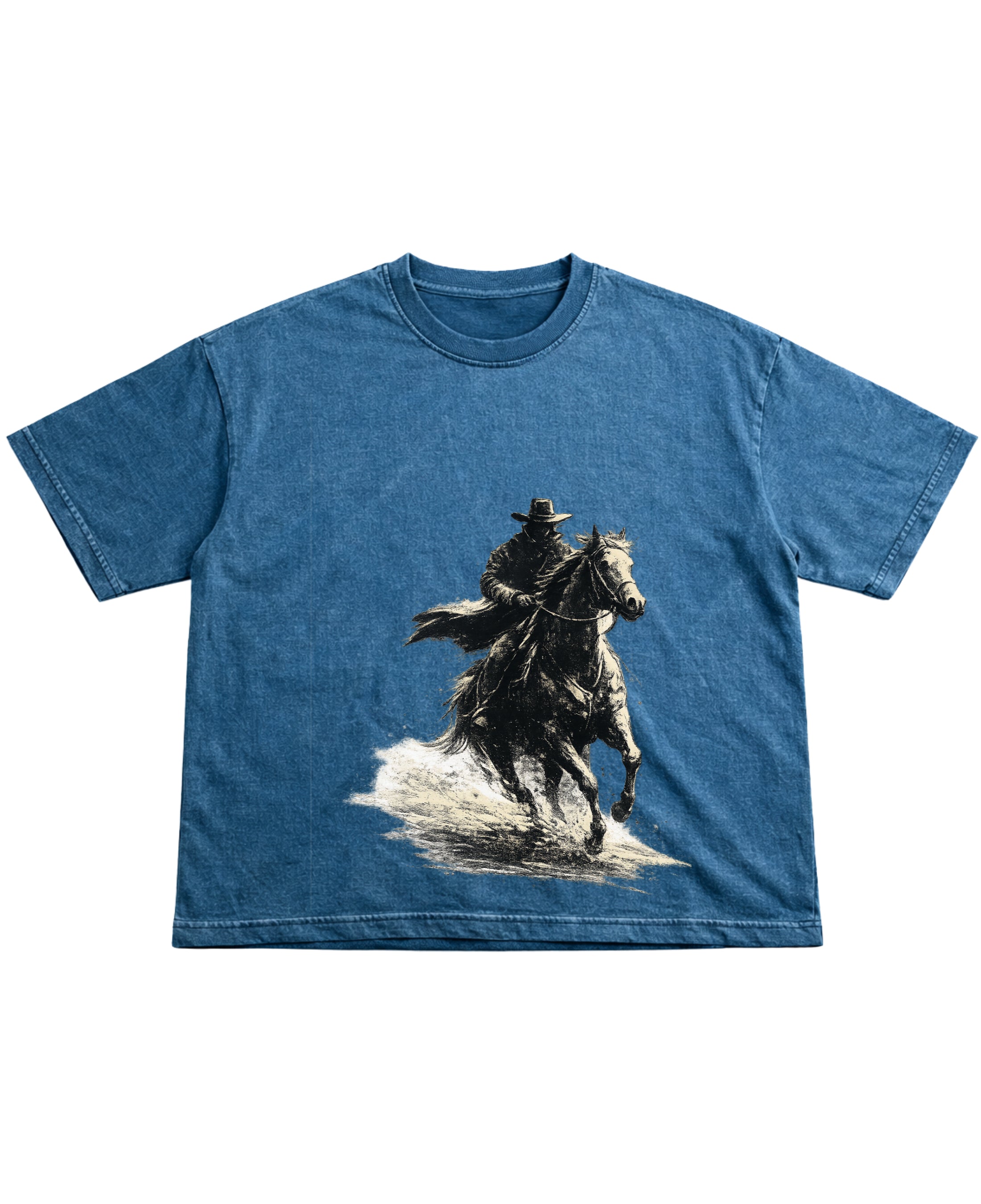 Denim Wash Boxy Fit T-shirt Front Design