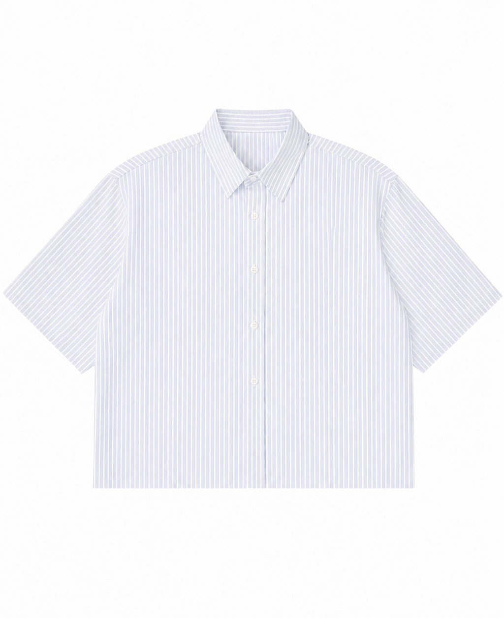 Blue Striped Oxford Boxy Shirt Front Design